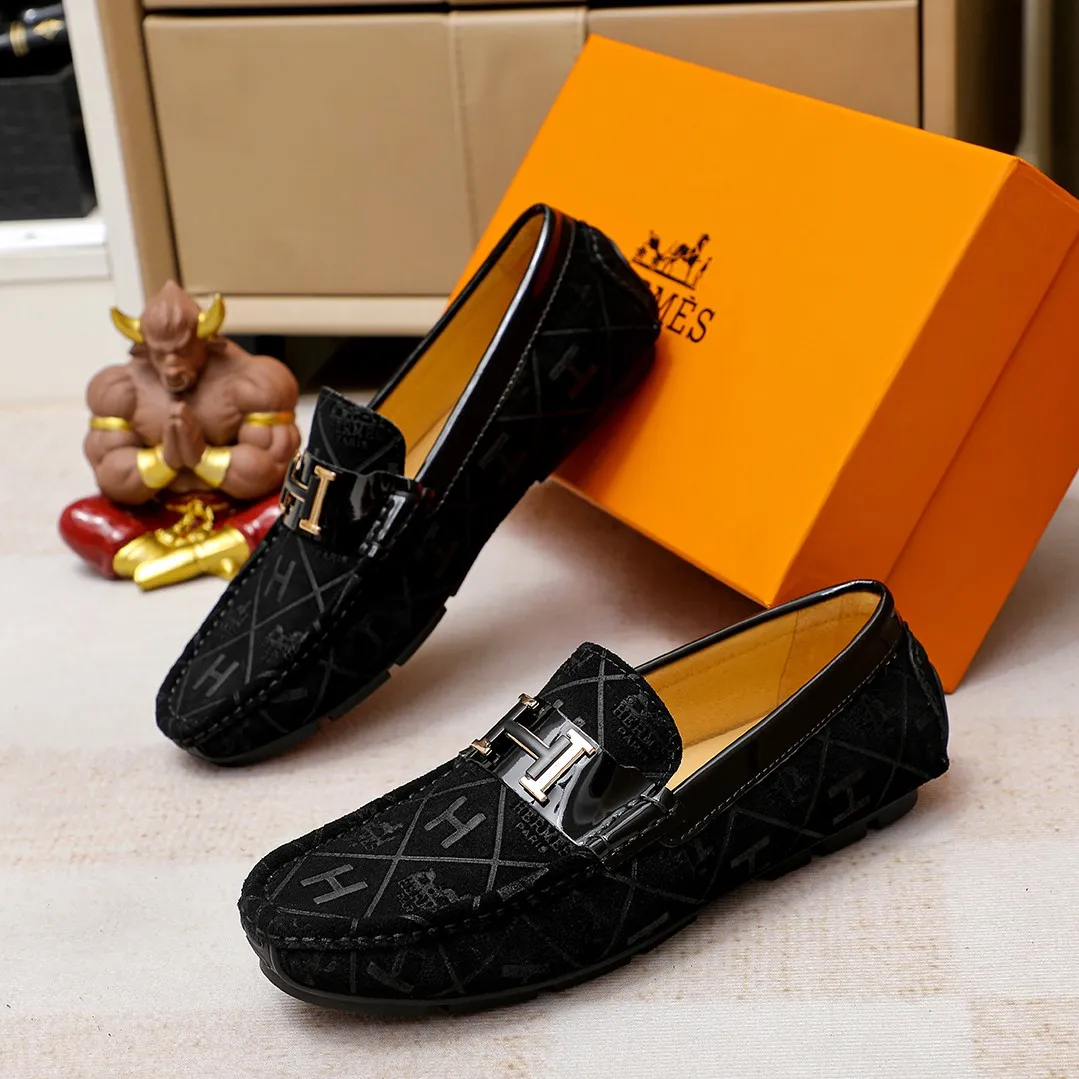 Men's shoes 💰360 🕷🕷【HERMES】The same style as Hermès counters🇨🇳Classic slip-on shoes 1:1 mold opening💯Original quality🍓Using imported first-layer cowhide🍅Pigskin lining🌶🌶Super high-end men's leather shoes🇨🇳Solid and stable Very special🍇 Color, optional! Code number 38-45……